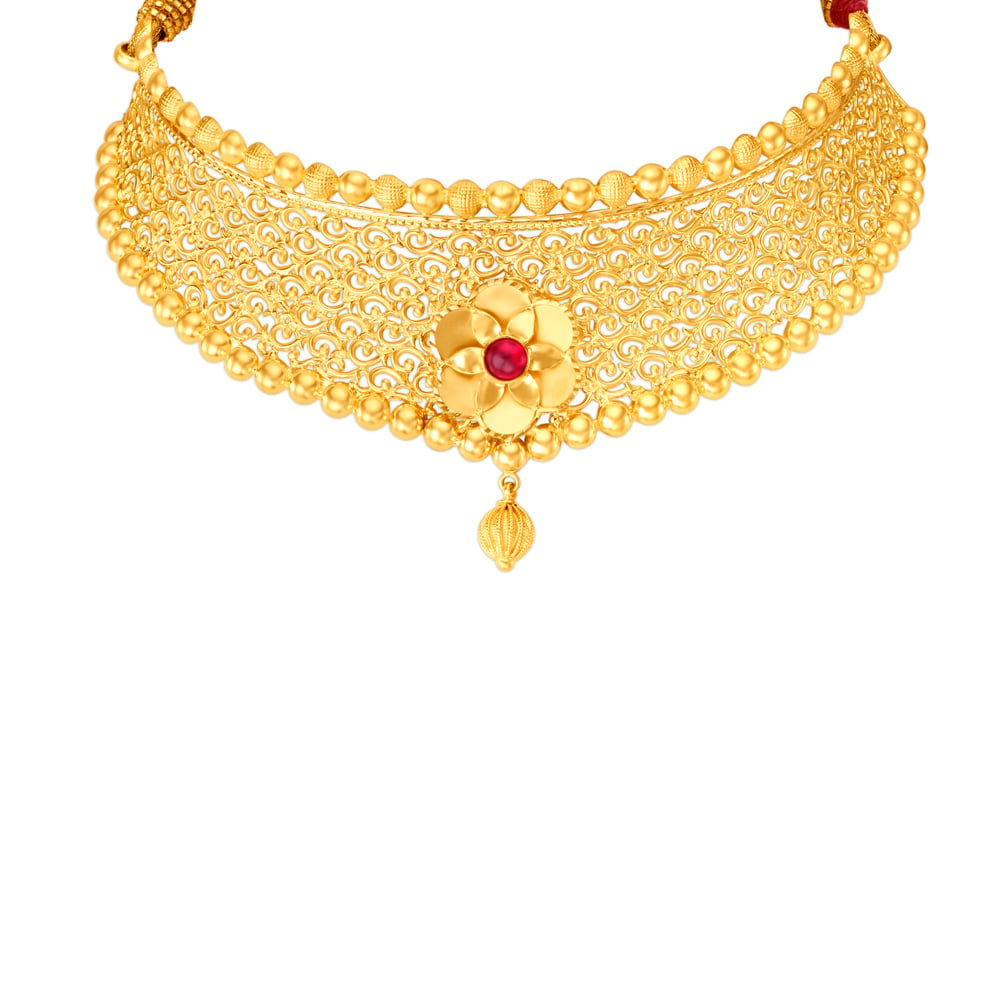 

Captivating Gold Choker Necklace Set