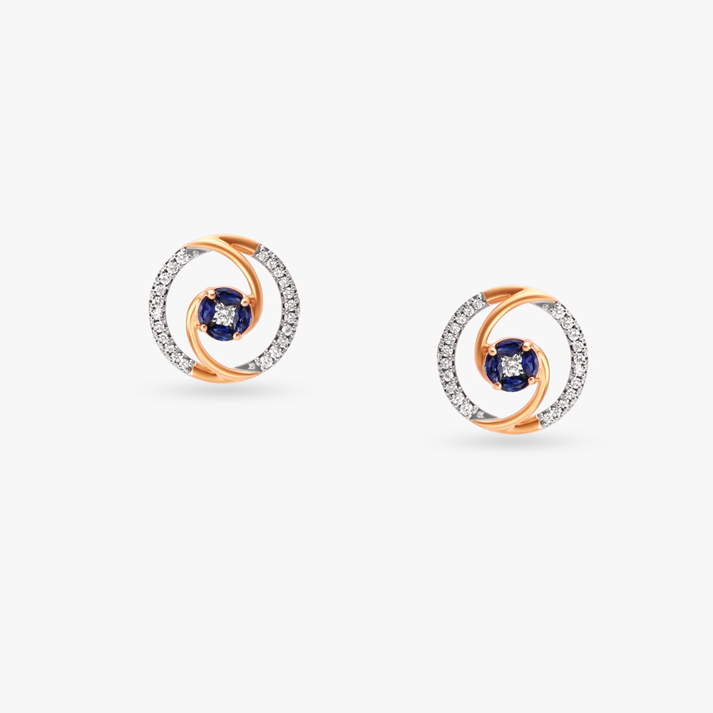 

Orbiting Sapphire Diamond Stud Earrings