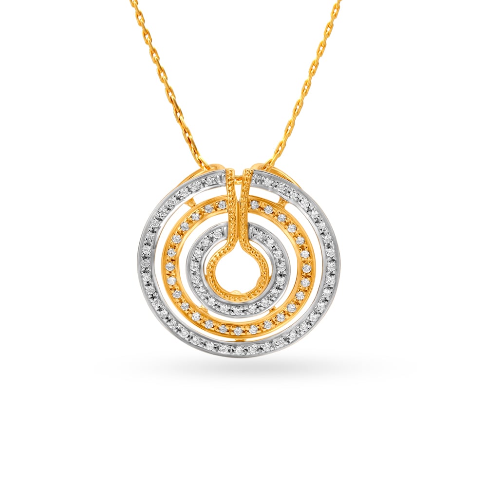 Graceful Geometric Diamond Pendant