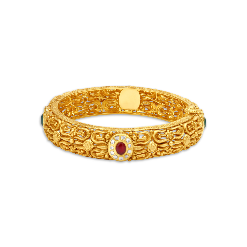 

Pristine Floral Gold Bangle