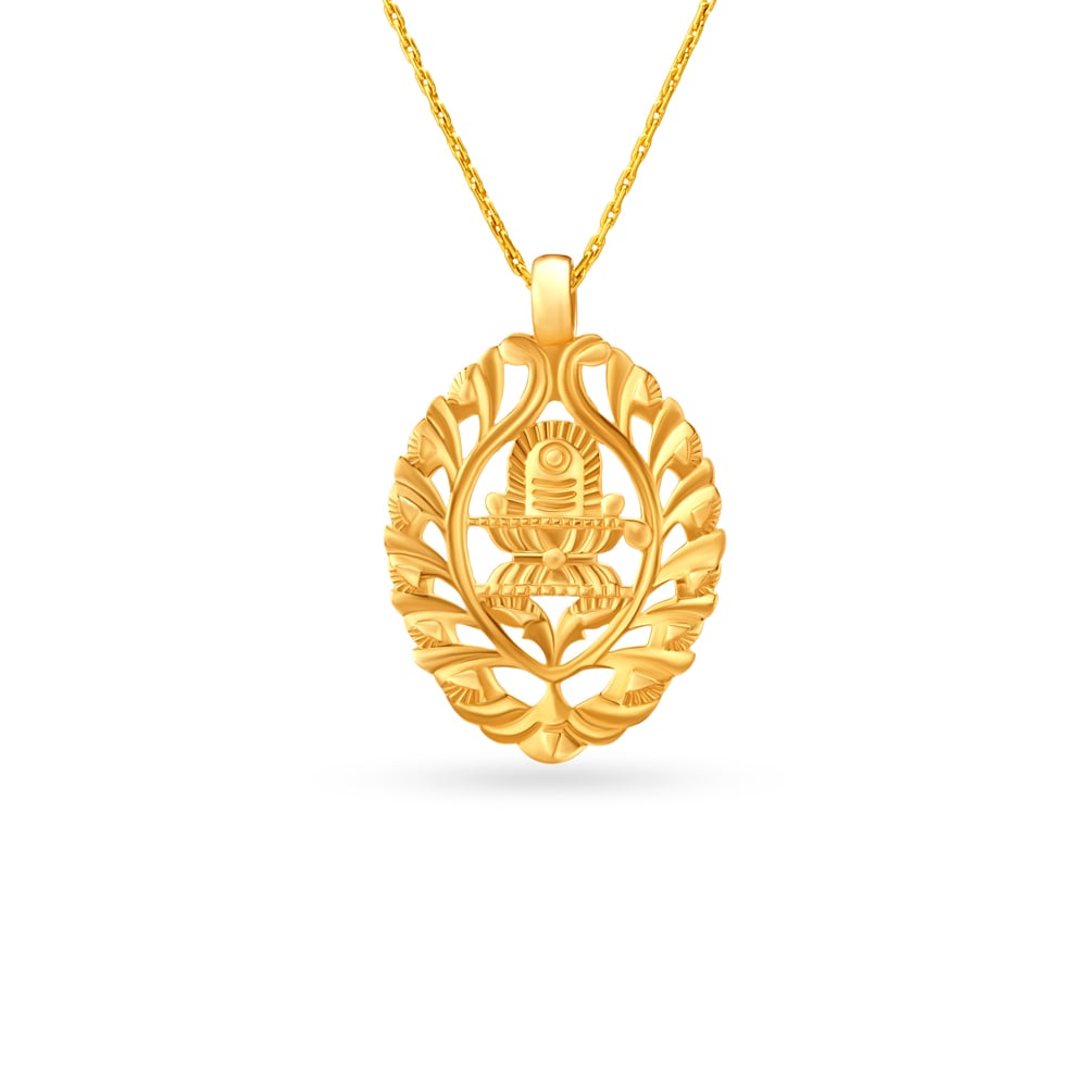 Gold shivling clearance pendant