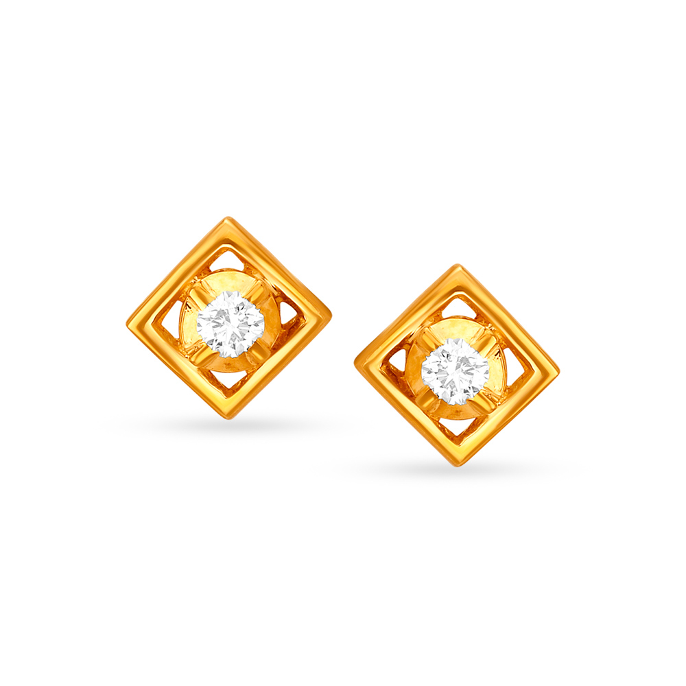 

Dainty 22 Karat Gold And Diamond Stud Earrings