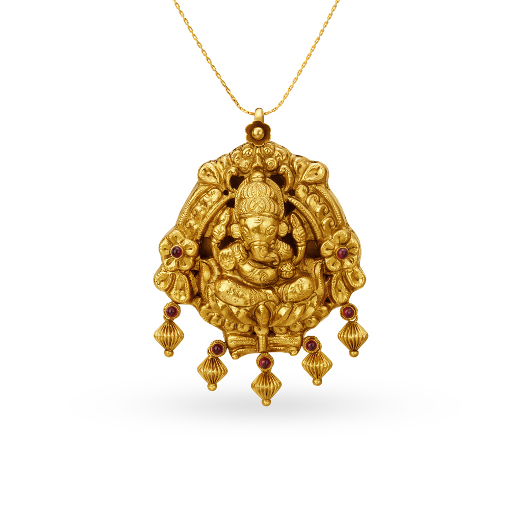 Gold ganesh pendant tanishq outlet online