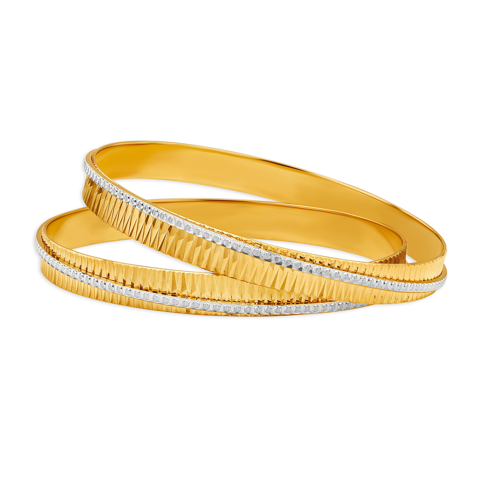 

Arresting Yellow Gold Overlap Bangles