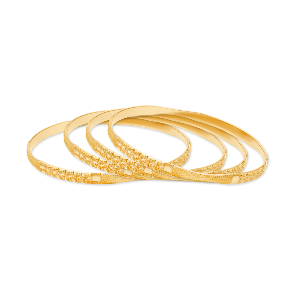 

Opulent Yellow Gold Textured Bangles