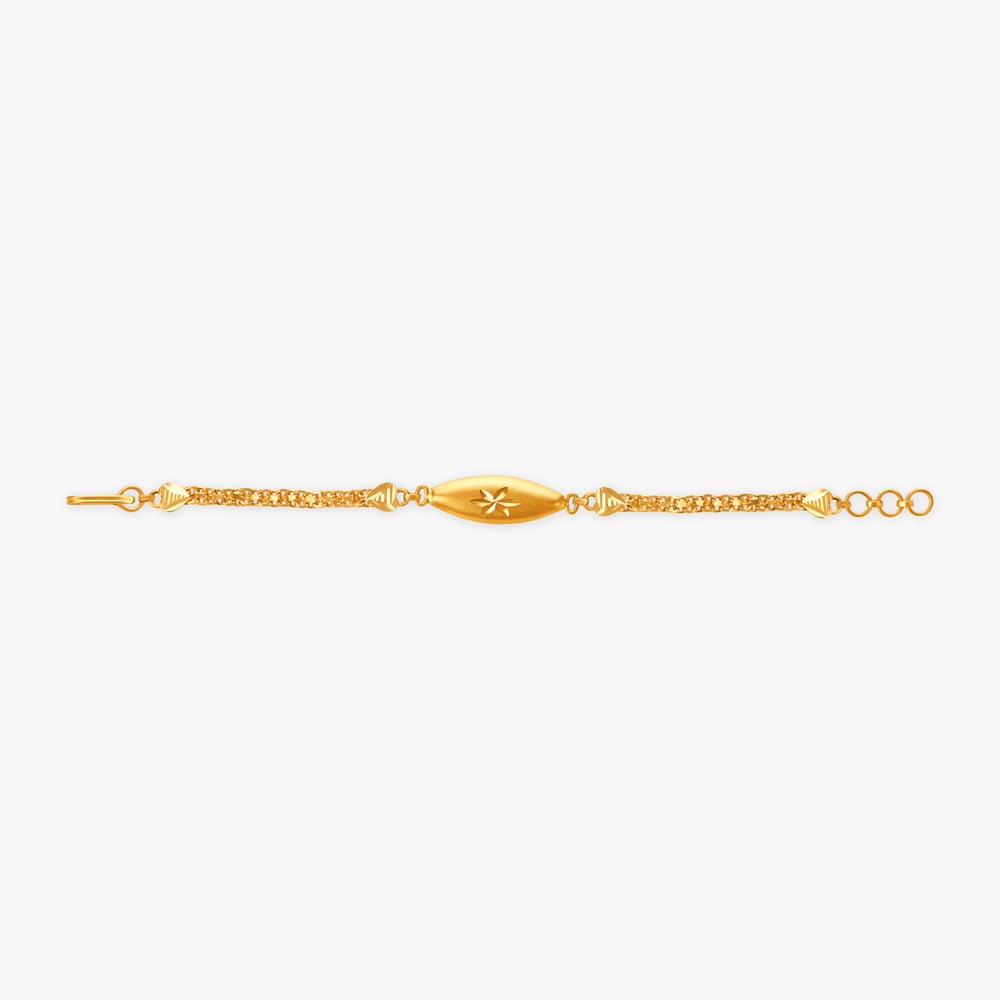 

Charming Textured Floral Gold Bracelet for Kids