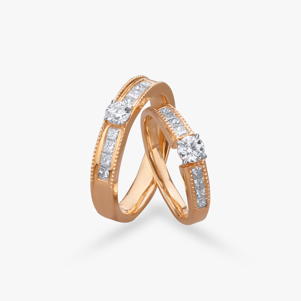 

Loves Spark Diamond Couple Rings