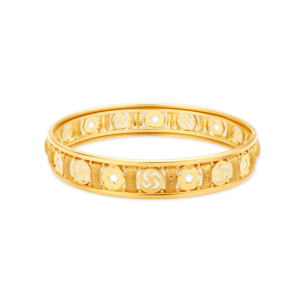 Opulent Swastika Gold Bangle