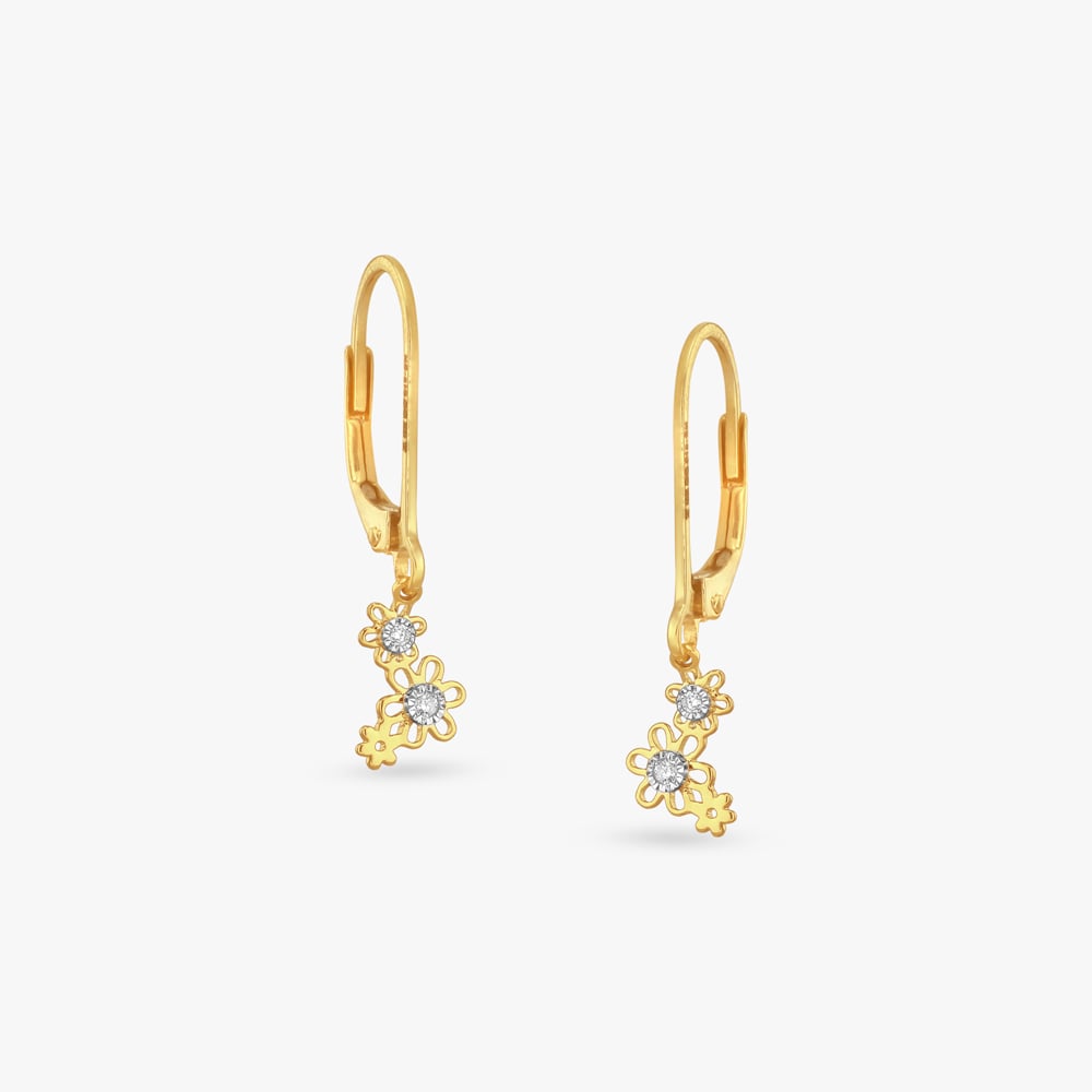 

Daisy Twinkle Diamond Hoop Earrings For Kids