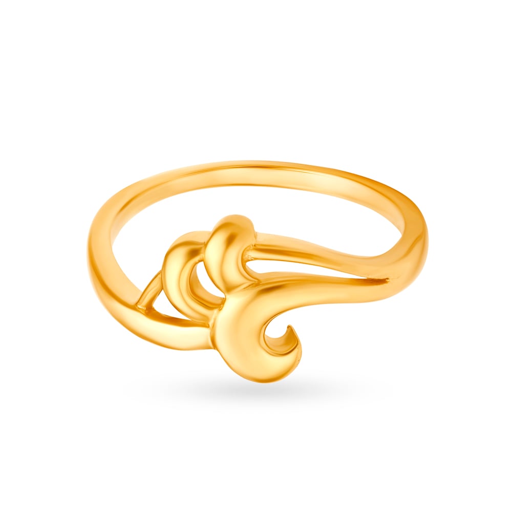 

Enchanting 22 Karat Yellow Gold Abstract Motif Ring