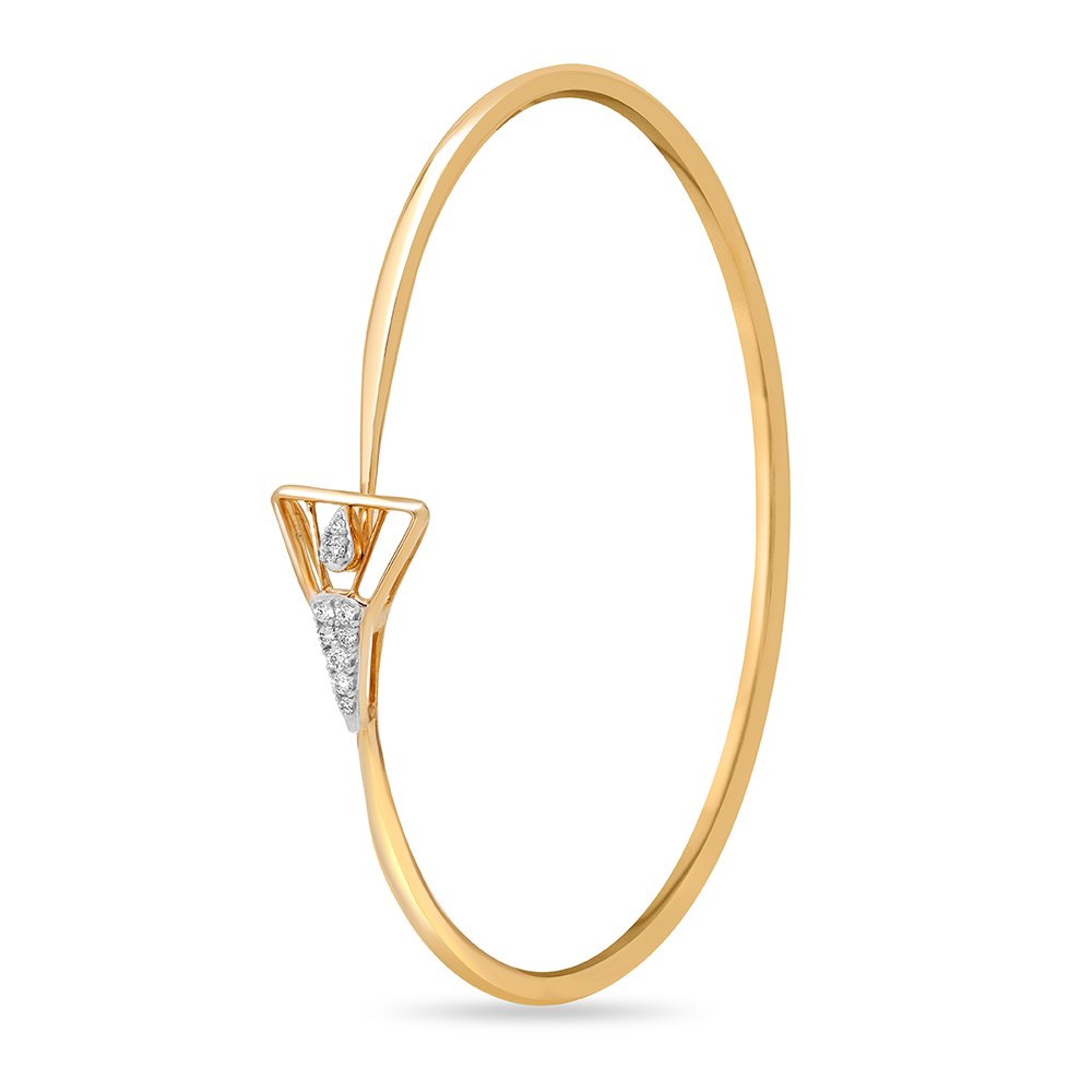 Kt Yellow Gold Graceful Glam Diamond Bangle