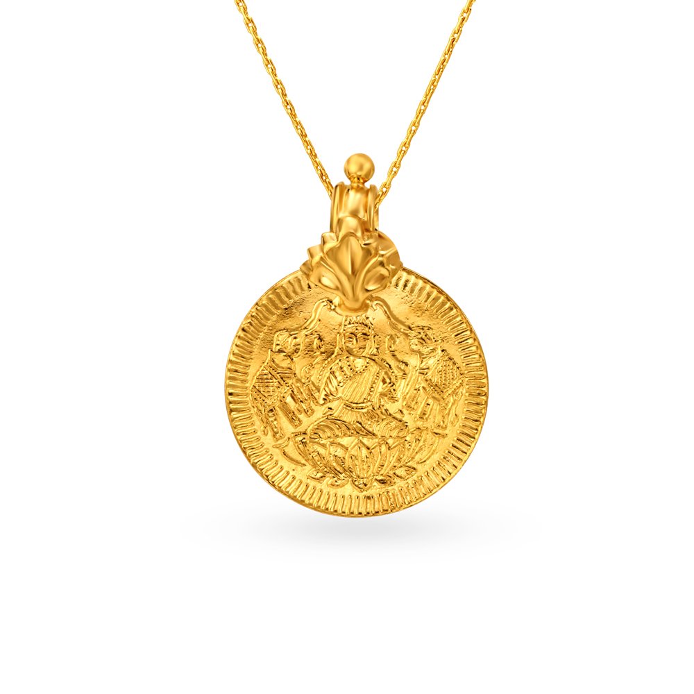 Auspicious Gold Lakshmi Kasu Pendant