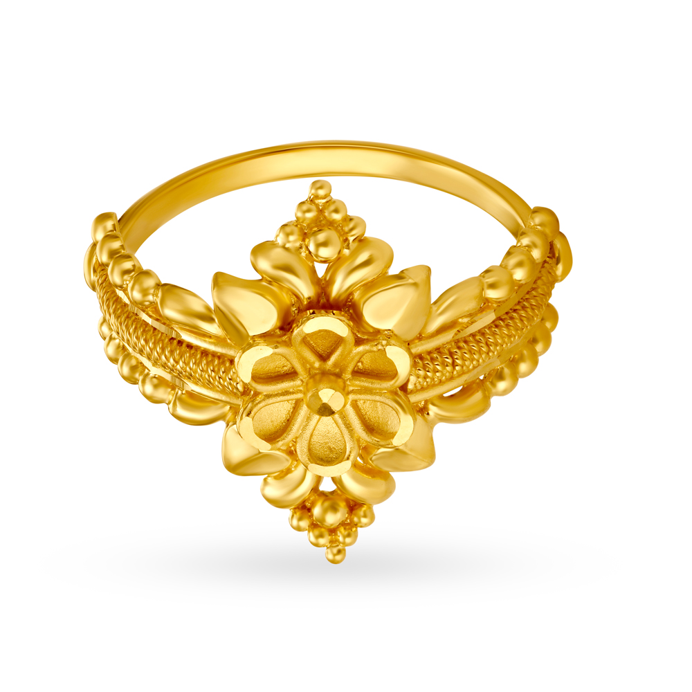 

Enchanting Floral Gold Finger Ring