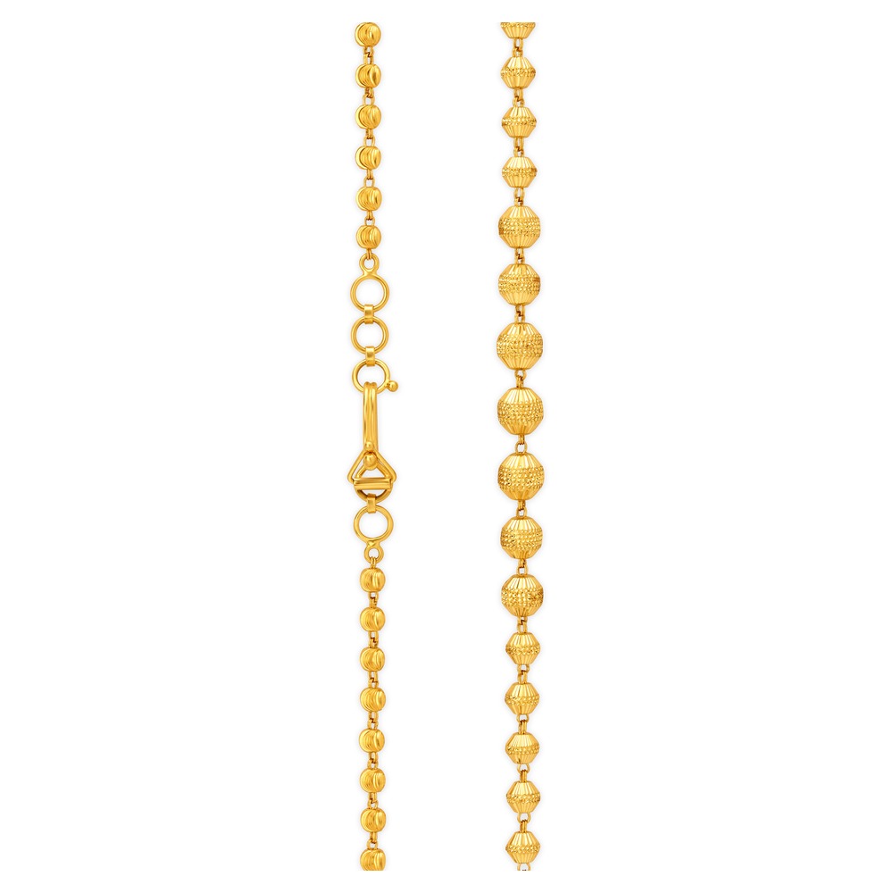 

Grandiose Yellow Gold Beaded Ball Chain