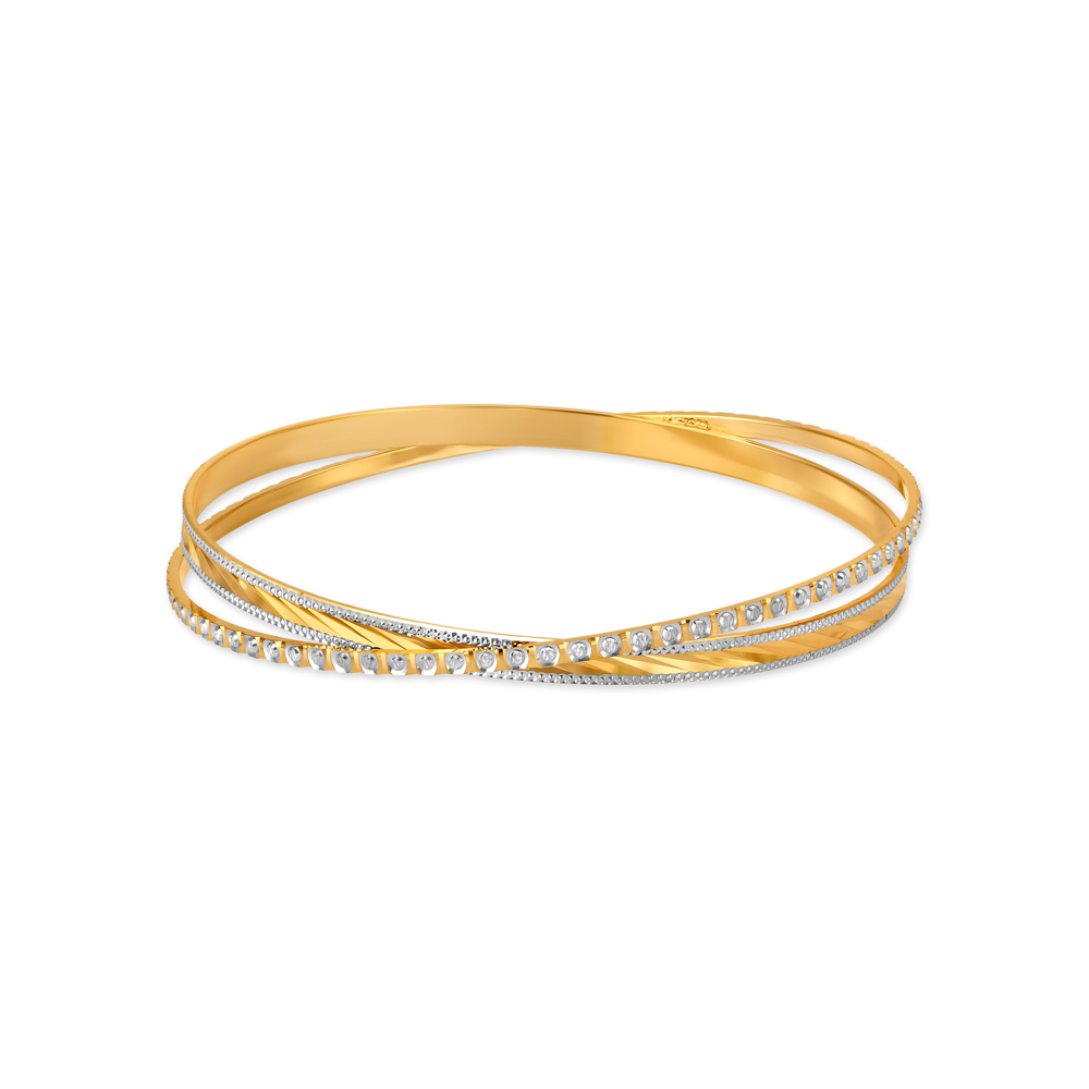 

Glimmering Yellow Gold Overlap Bangle