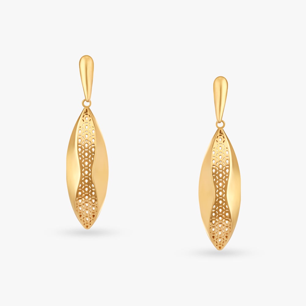 

Contemporary Leaf Drop Earrings