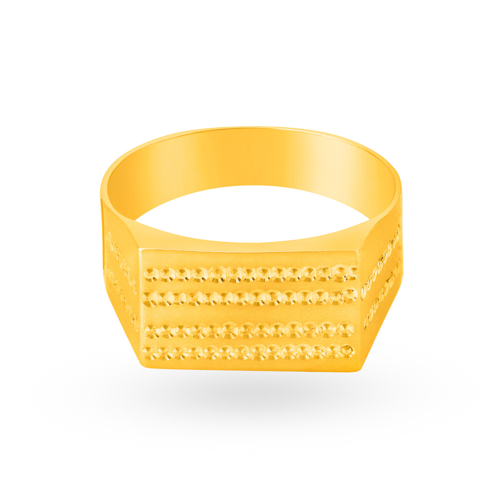 

Dashing 22 Karat Yellow Gold Embossed Ring