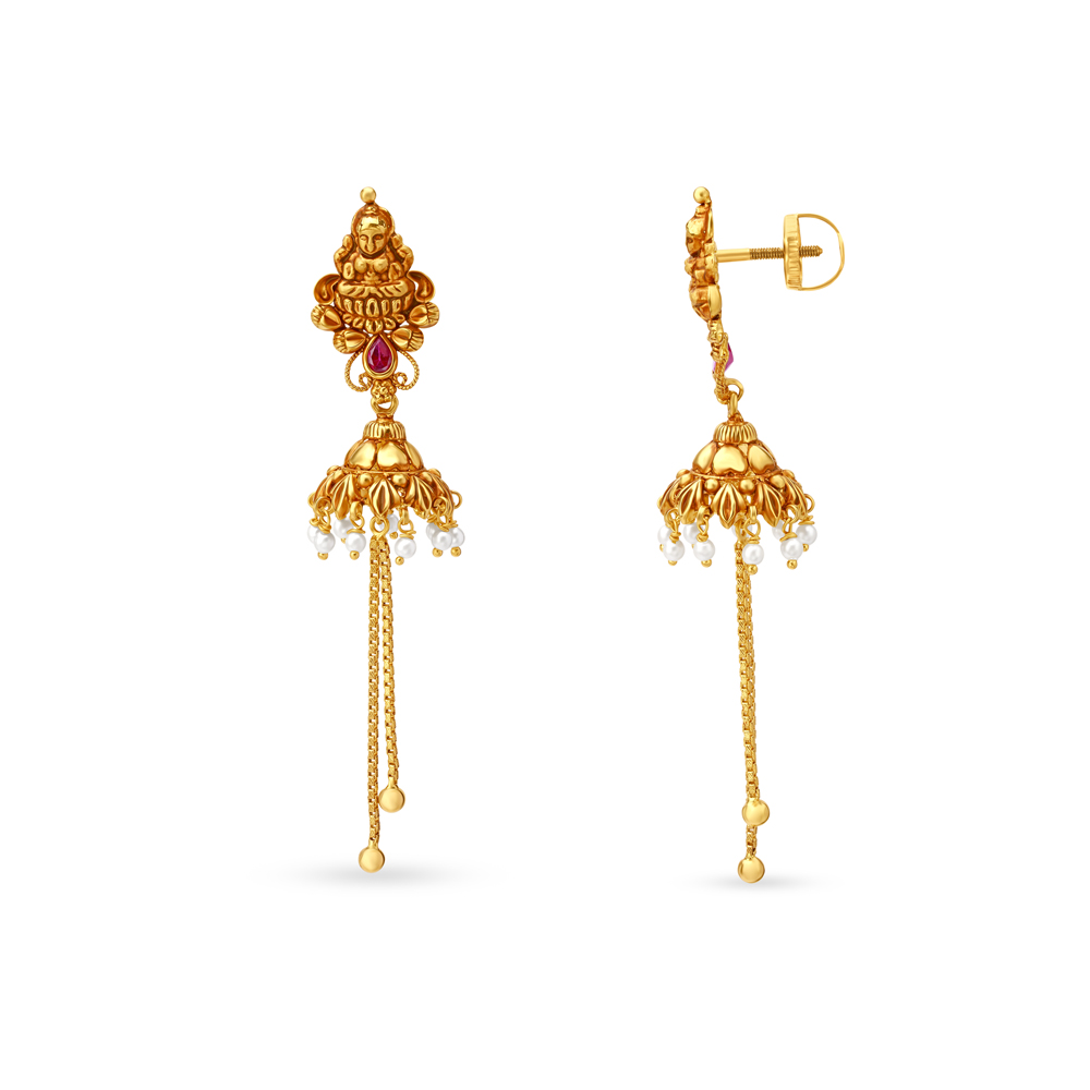 

Traditional Opulent Gold Jhumka Earrings