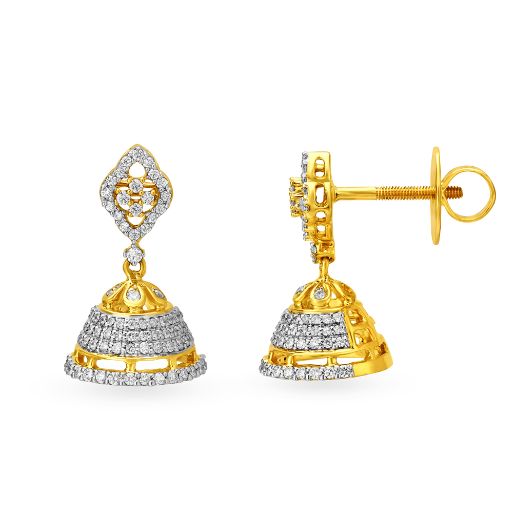 

Radiant Sparkle Diamond Jhumka Earrings