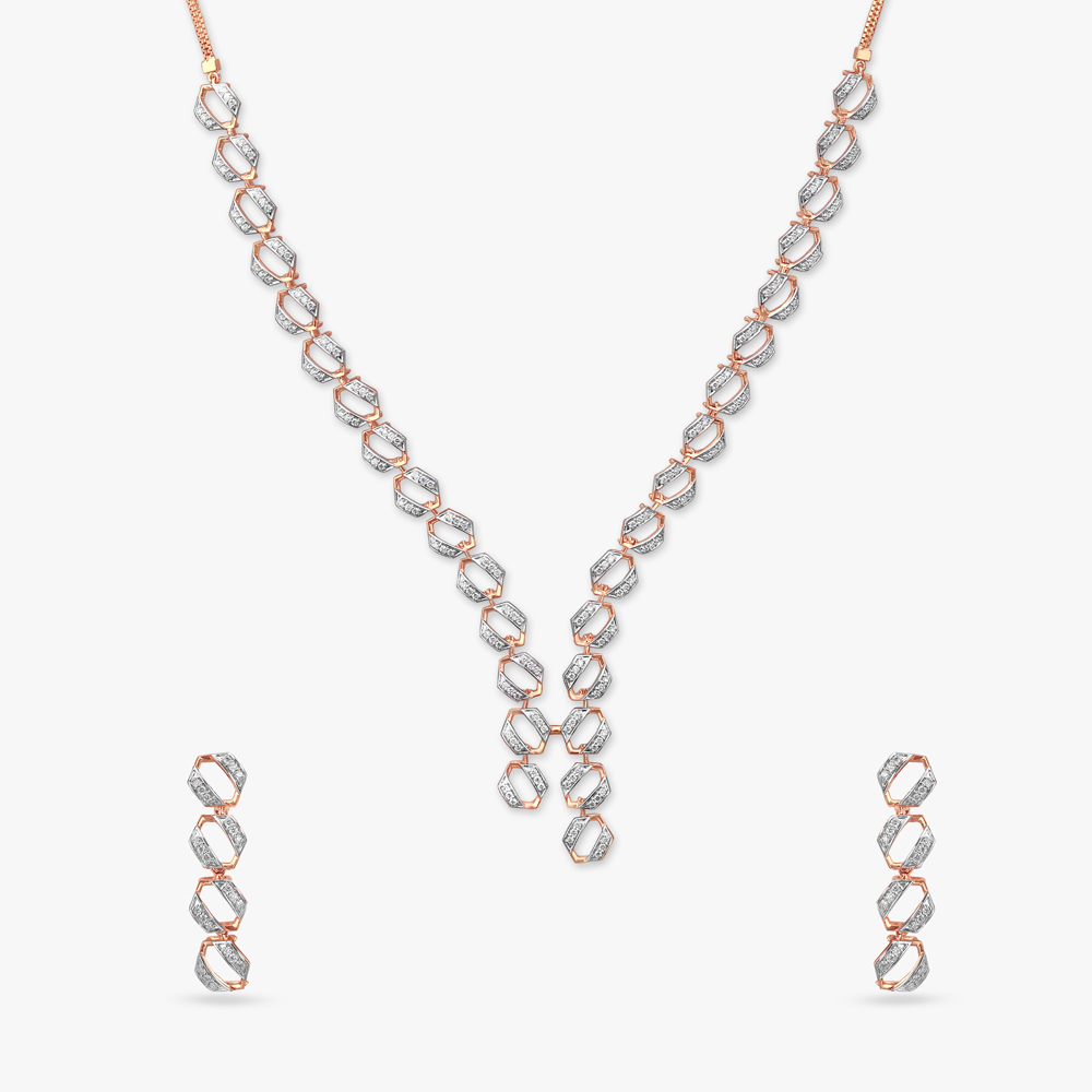 

Blush Hexagon Diamond Necklace Set