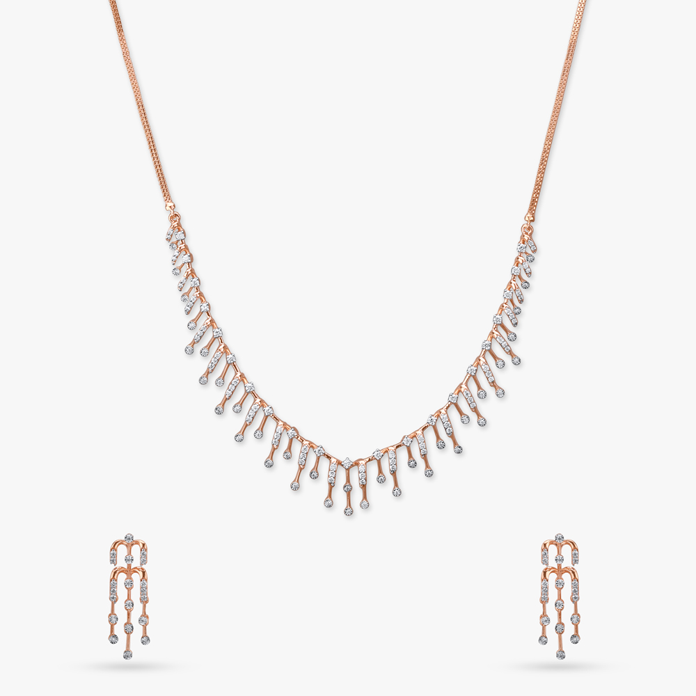 

Blush Sparkle Diamond Necklace Set