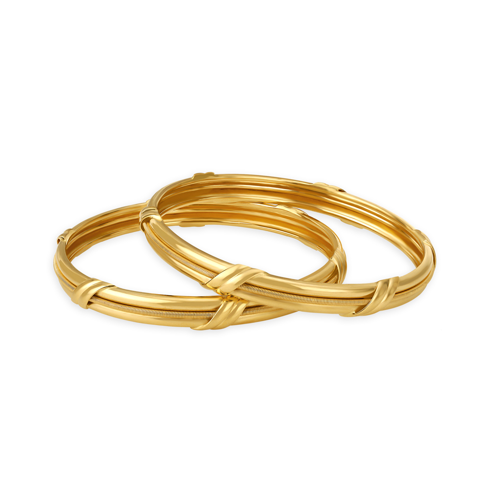 

Whimsical Loop Gold Bangles