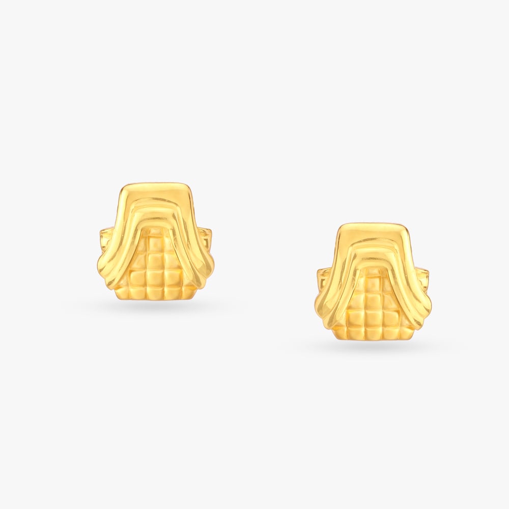 Exotic Gold Stud Earrings