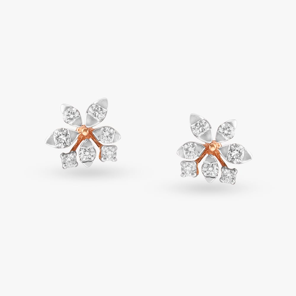 Glimmering Diamond Stud Earrings