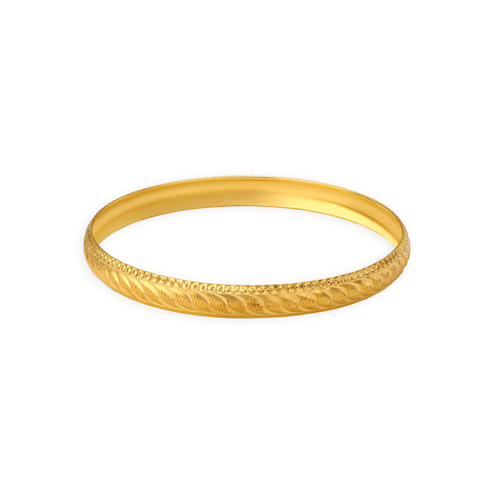 

Arresting Yellow Gold Etched Bangles