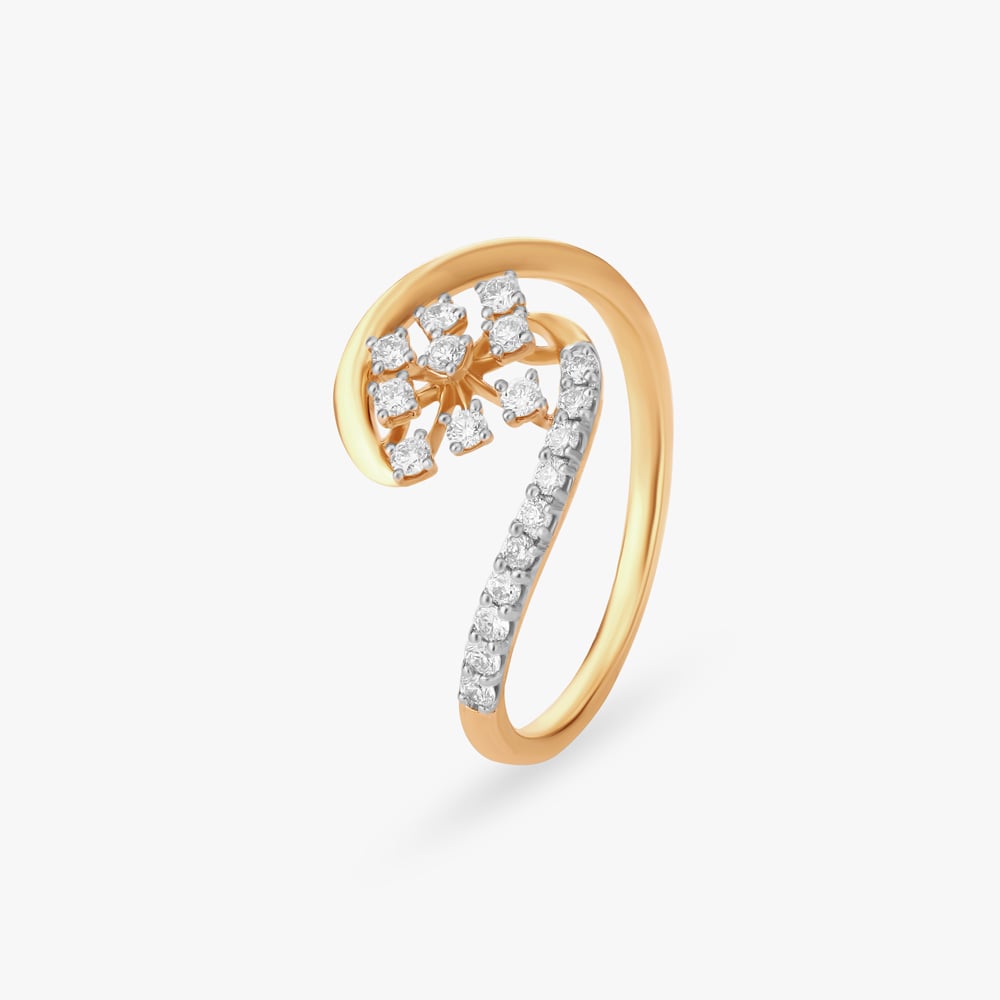 

Crossover Flower Diamond Ring