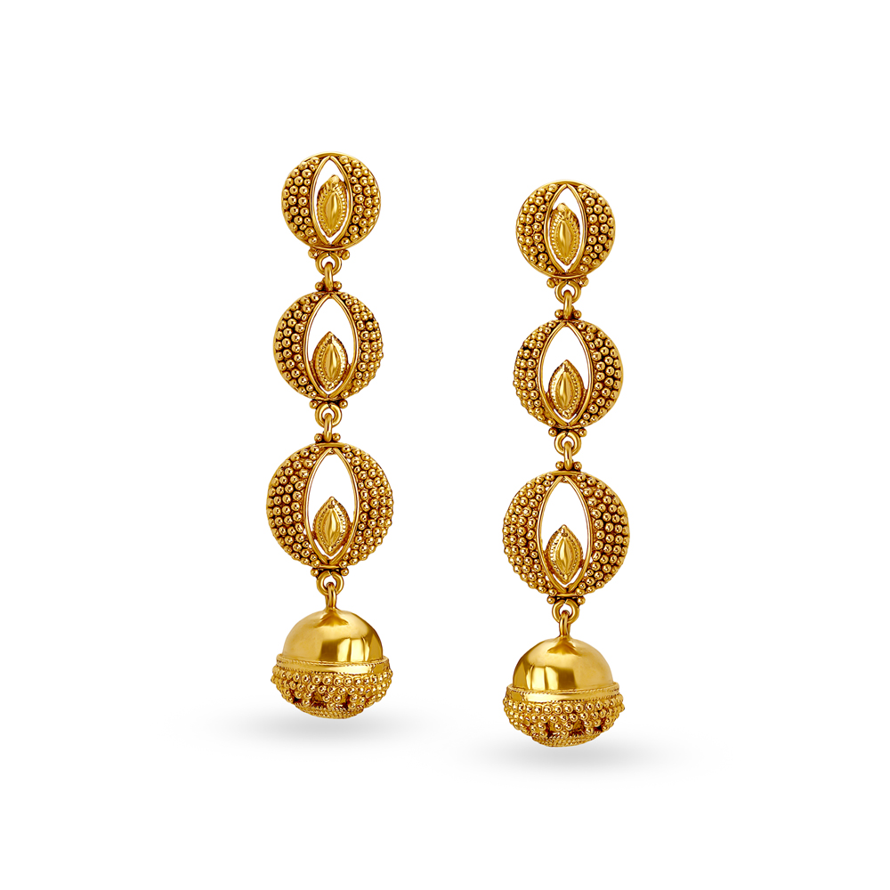 Enticing Gold Antique Drop Earrings