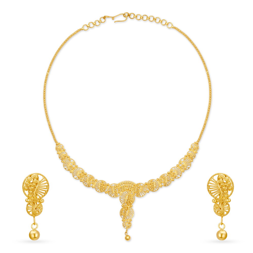 

Artistic Gold Necklace Set