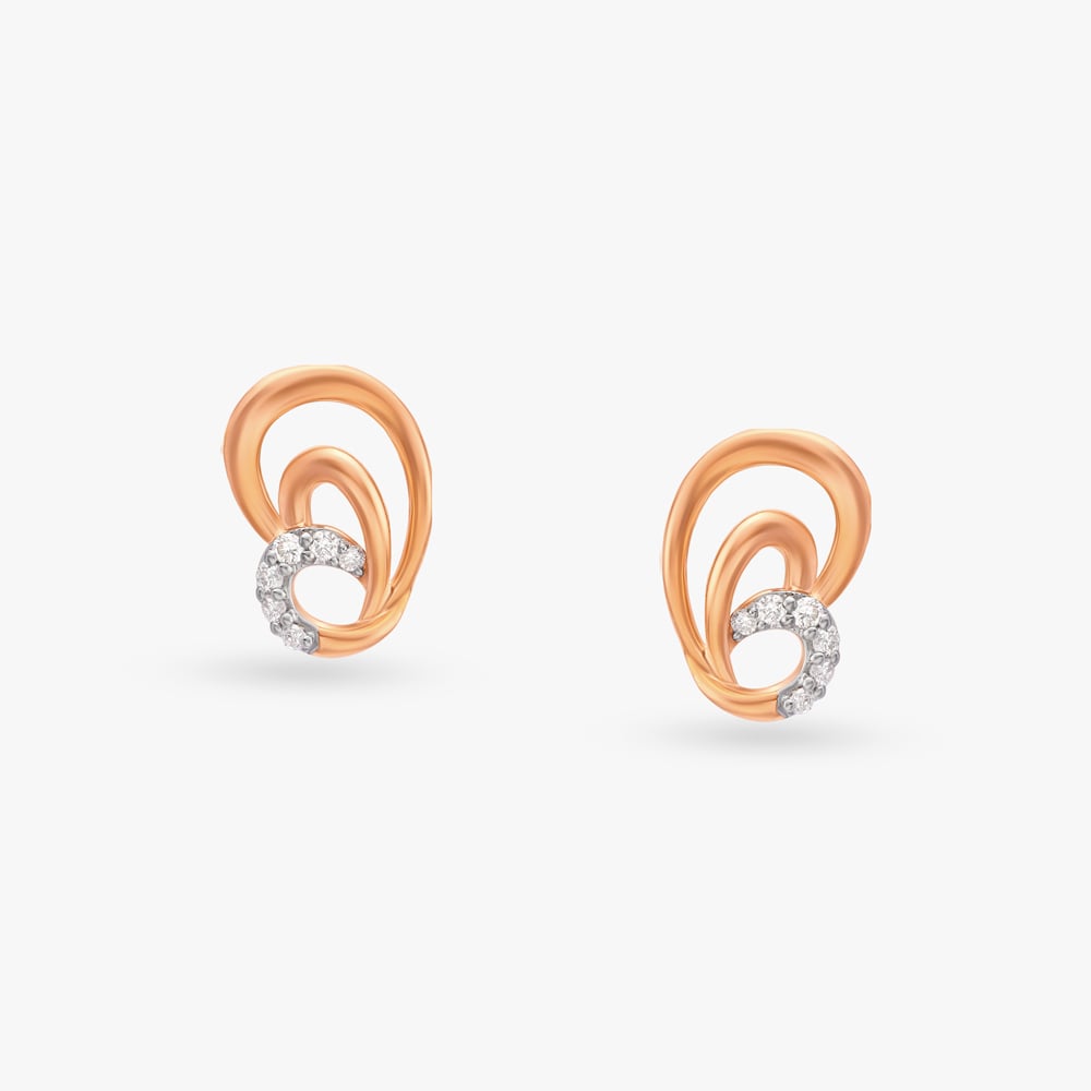 

Swirl Diamond Stud Earrings