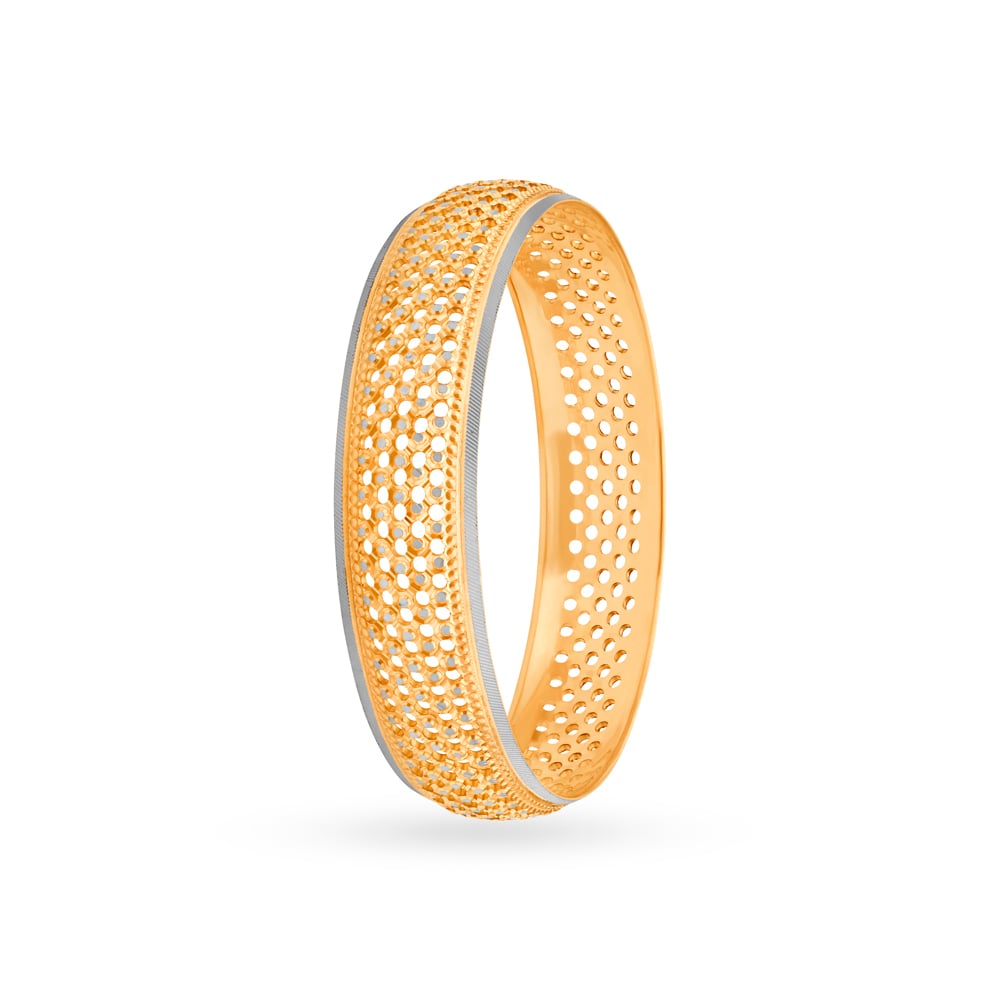 

Scintillating Yellow Gold Circular Matrix Bangle