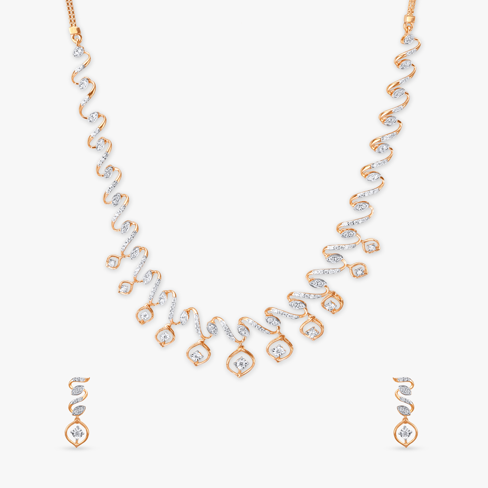 

Enchanted Swirls Diamond Necklace Set