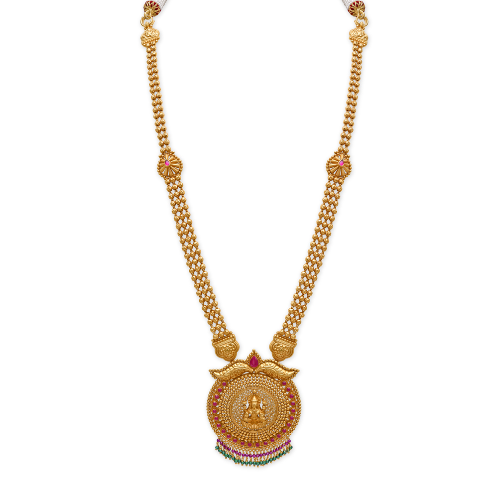 Enchanting Gold Gheroo Haram Necklace Set