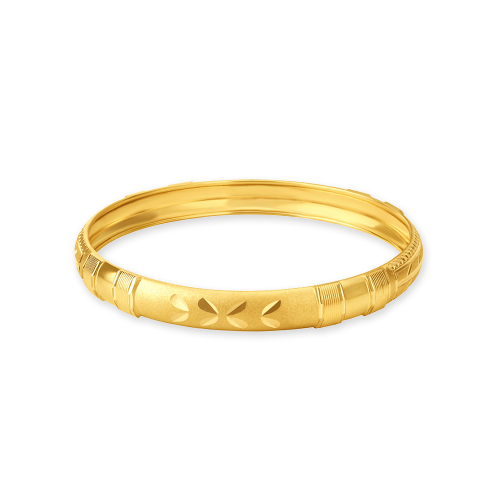 

Flatly Carved Gold Bangle