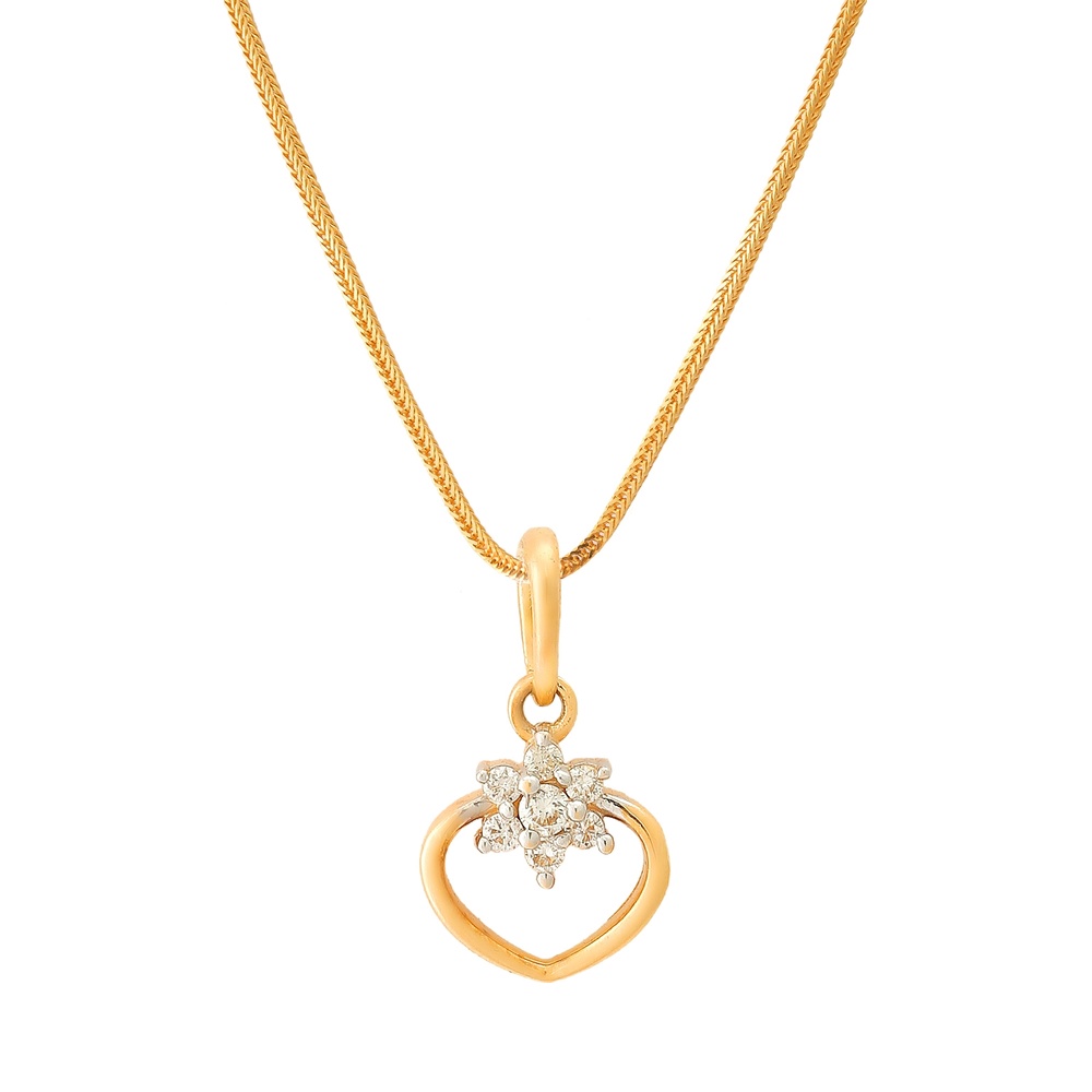 Dainty Contemporary Heart Diamond Pendant