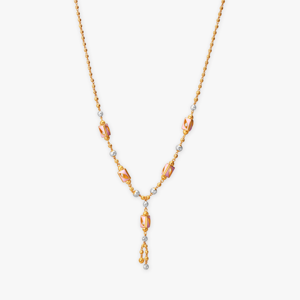 

Refined Enamel Gold Necklace Set