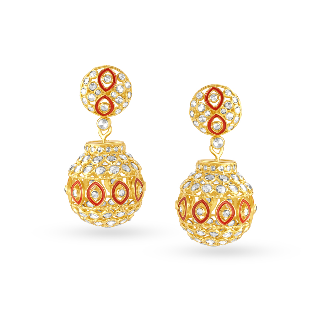 Exuberant Gold Jhumka Earrings