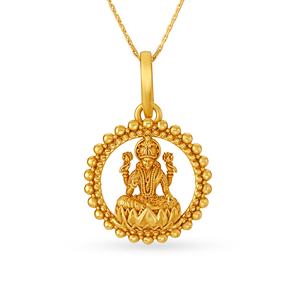Round Goddess Laxmi Pendant