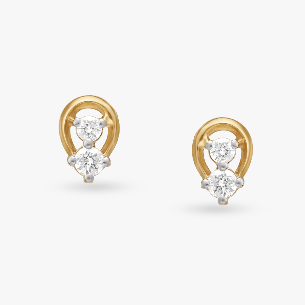 Dazzling Charm Diamond Stud Earrings