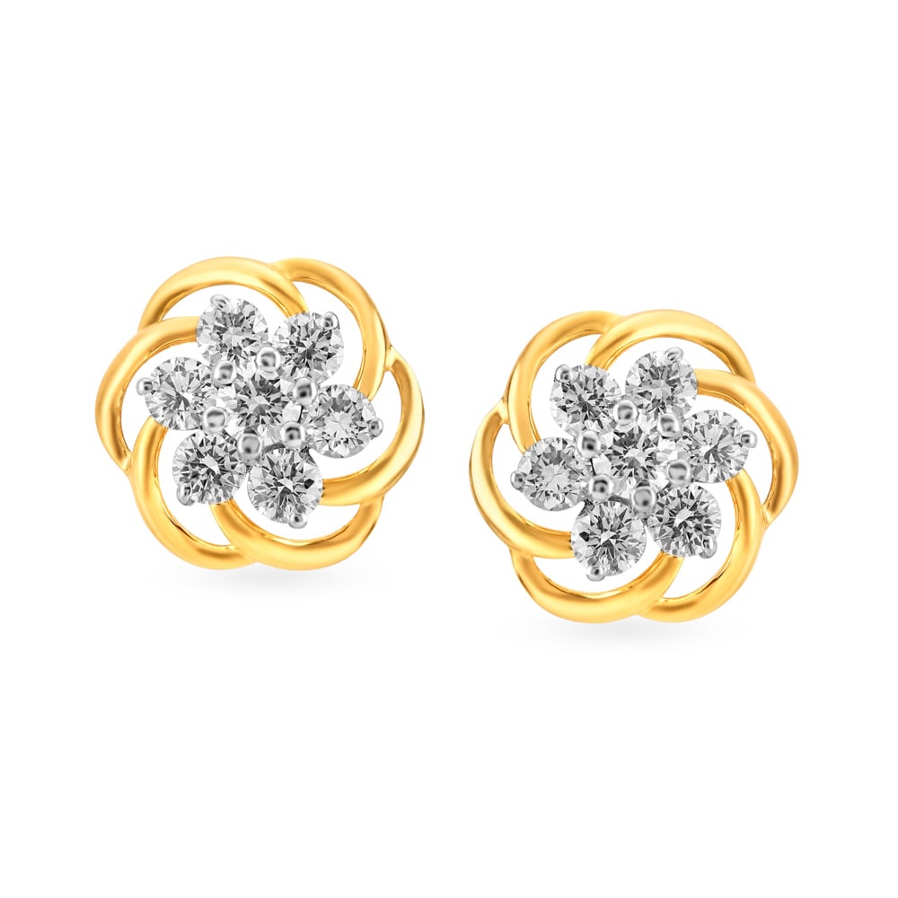 

Captivating Floral Diamond Stud Earrings