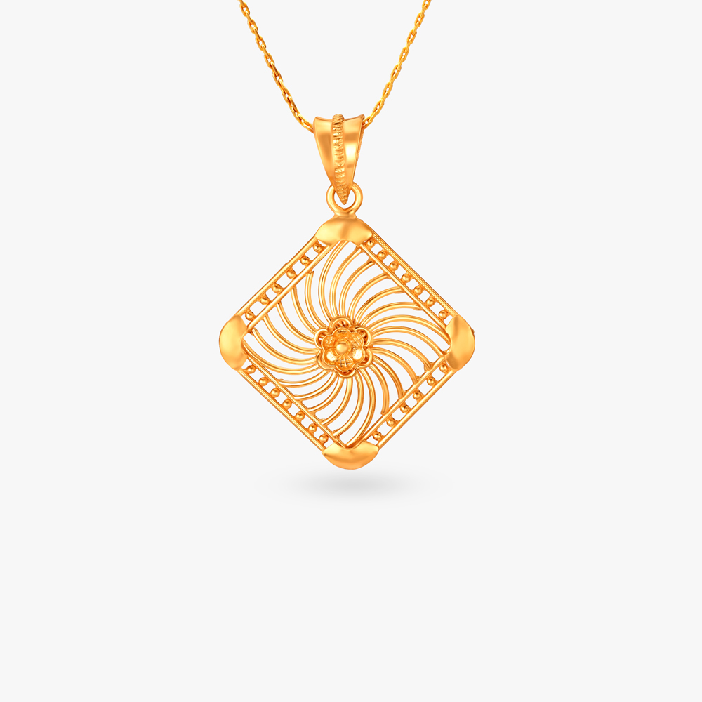 Buy Refined Gold & Diamond Pendant Online | Tanishq