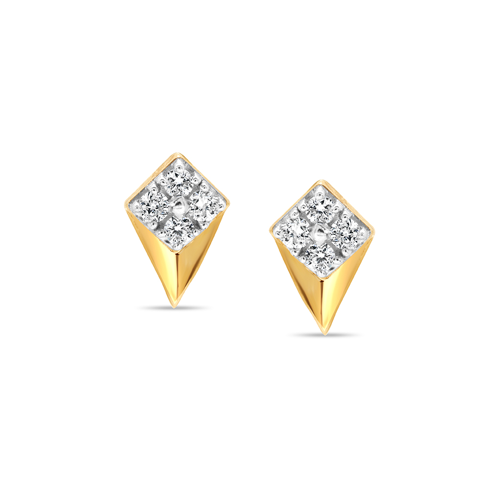 Aaravi Yellow Gold Stud earrings Online Jewellery Shopping India | Dishis  Designer Jewellery