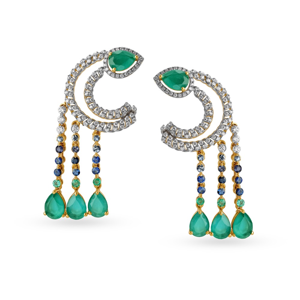 Emerald Topaz Turquoise Gold Vermeil Earrings – Dandelion Jewelry