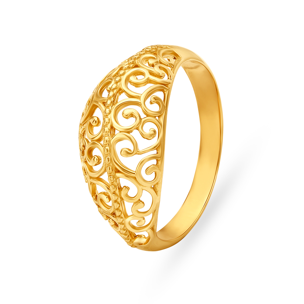 Intricate Filigree Gold Ring