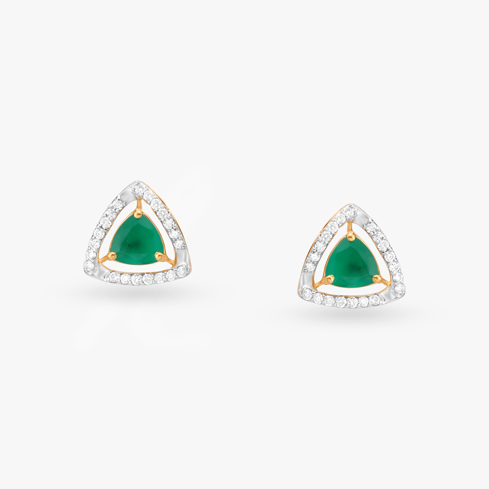 

Trillion Cut Diamond Stud Earrings