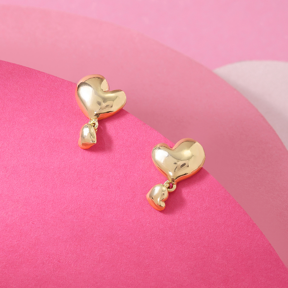 Buy Trendy Gold Plated Heart Shaped Stud Earrings Online in India – The  Jewelbox