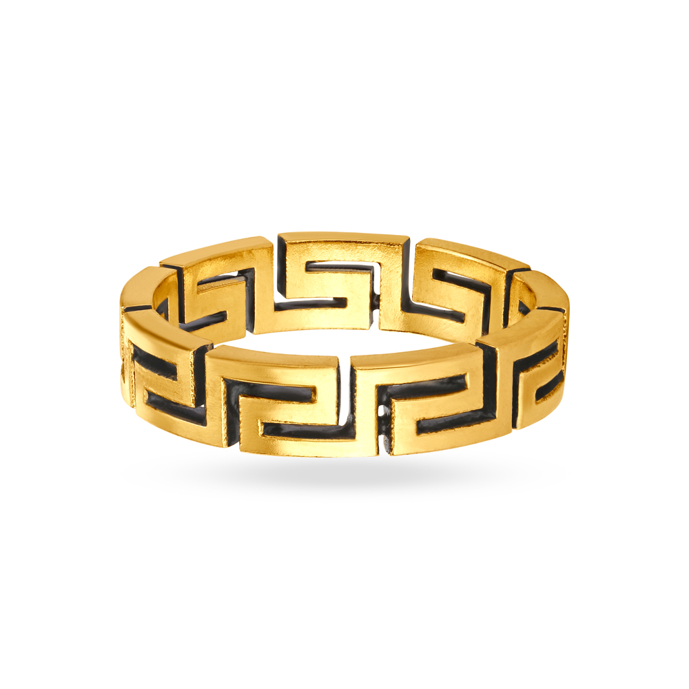 

Splendid Black Antique Gold Finger Ring For Men